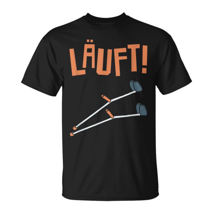 Läuft Krückück [German Language] Black S T-Shirt